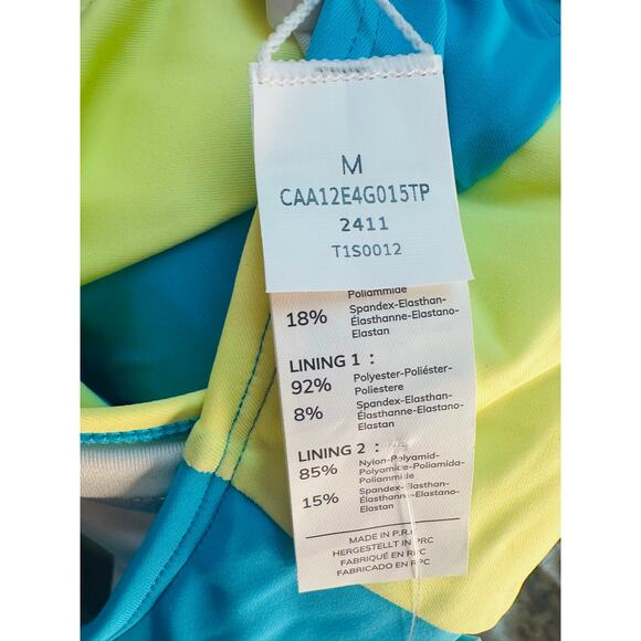 Cupshe One Shoulder Colorblock Swimsuit Tummy Control Cutout | Size M NWT - Picture 11 of 14